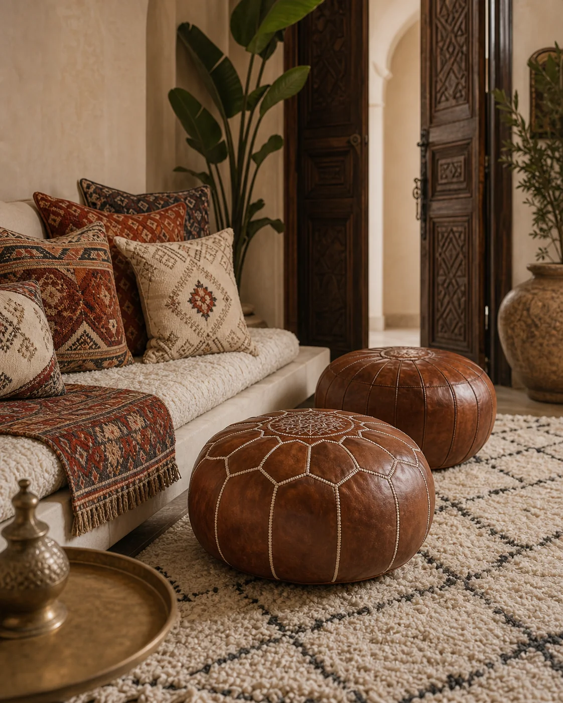 Poufs et coussins faits main TAZZRA Marrakech