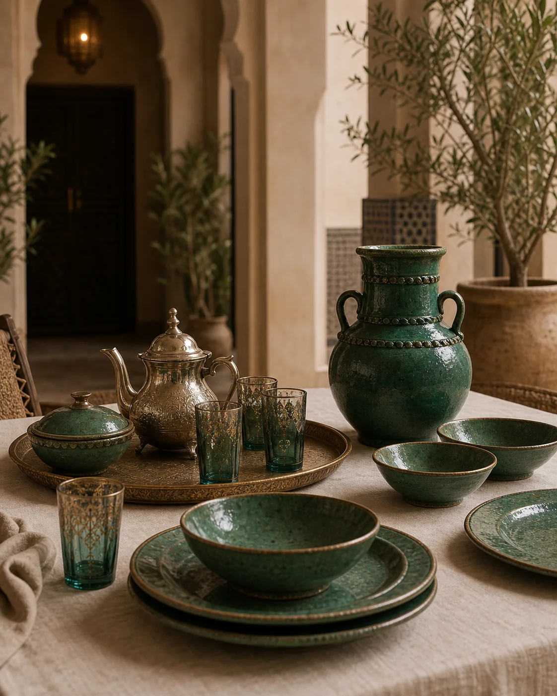 Arts de la table et céramique verte TAZZRA Marrakech