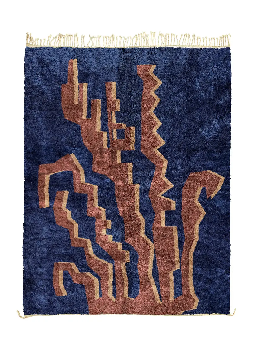 Tala Majorelle - handgefertigter marokkanischer Teppich TAZZRA Marrakesch Tala Majorelle - handgefertigter marokkanischer Teppich TAZZRA Marrakesch