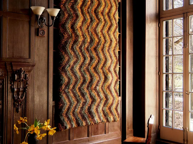 Ayaz Runner Sage Green Chocolate Brown Ochre - handmade Moroccan rug by TAZZRA Marrakech Ayaz Runner Sage Green Chocolate Brown Ochre - handmade Moroccan rug by TAZZRA Marrakech