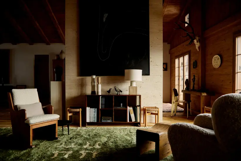 Balustrade Forest Green Natural Wool - tapis marocain fait main TAZZRA Marrakech