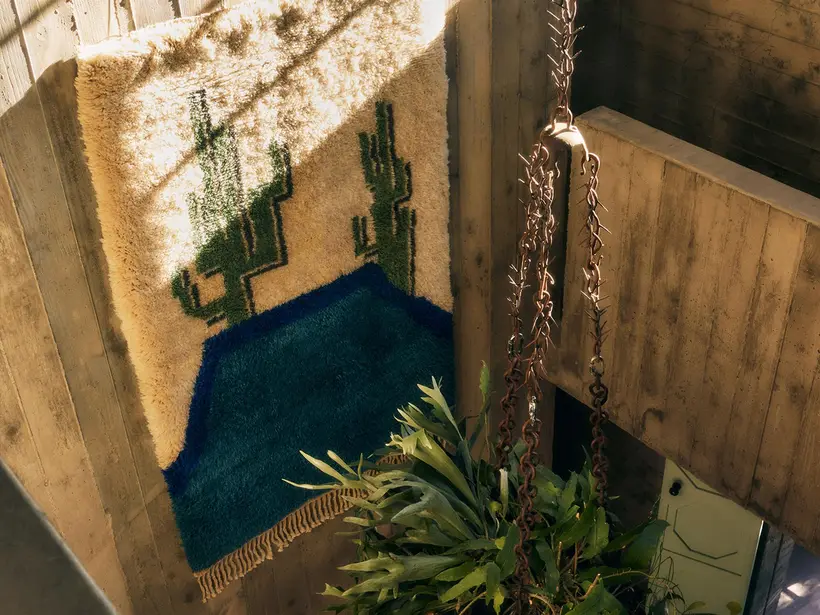 Cactus Pool Delphinium Natural Wool - tapis marocain fait main TAZZRA Marrakech