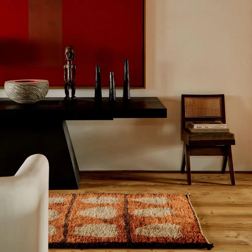Formation Terracotta Chocolate Brown Taupe - handmade Moroccan rug by TAZZRA Marrakech