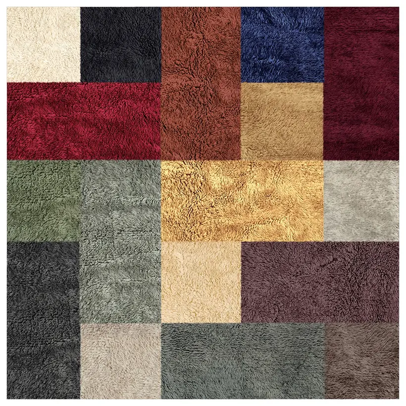 Tamesna Zellij Pompon - handgefertigter marokkanischer Teppich TAZZRA Marrakesch Tamesna Zellij Pompon - handgefertigter marokkanischer Teppich TAZZRA Marrakesch