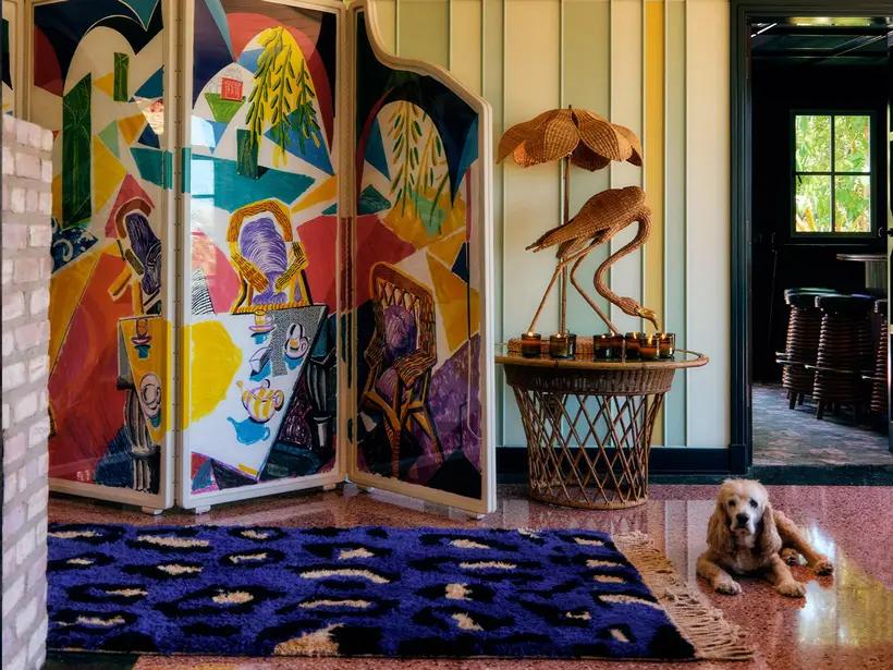 Leopard Majorelle Blue Midnight Black Oat - سجادة مغربية يدوية TAZZRA مراكش Leopard Majorelle Blue Midnight Black Oat - سجادة مغربية يدوية TAZZRA مراكش