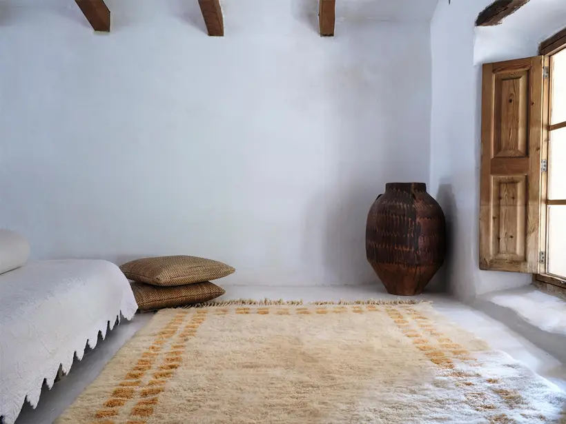 Periphery Natural Wool Fawn - handgefertigter marokkanischer Teppich TAZZRA Marrakesch Periphery Natural Wool Fawn - handgefertigter marokkanischer Teppich TAZZRA Marrakesch