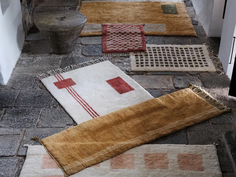 Throughline Natural Wool Sienna - handgefertigter marokkanischer Teppich TAZZRA Marrakesch