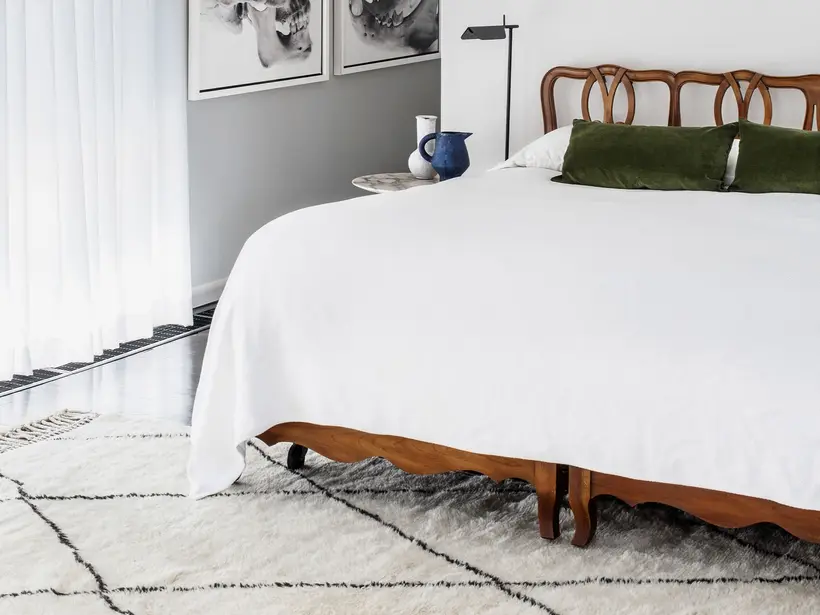 Trellis Natural Wool Midnight Black - tapis marocain fait main TAZZRA Marrakech