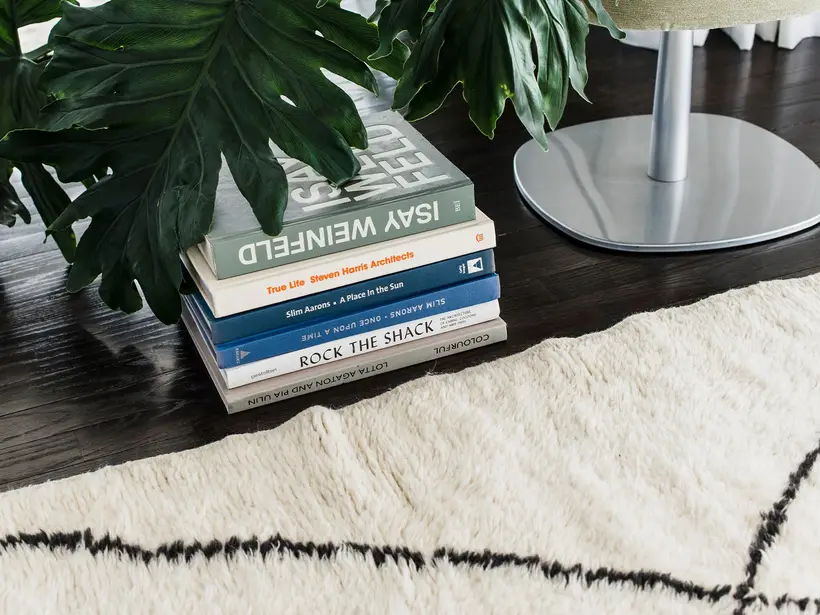 Trellis Natural Wool Midnight Black - tapis marocain fait main TAZZRA Marrakech
