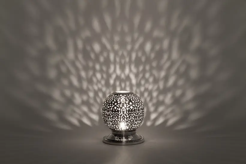 Candle Holder Mini Globe Floral - Moroccan artisan object by TAZZRA Marrakech