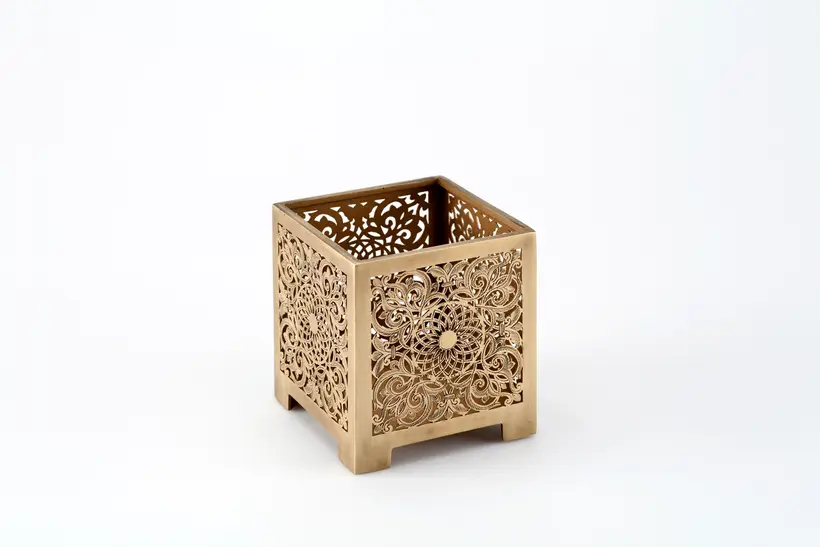 Candle Holder Square Box Floral - artesanía marroquí TAZZRA Marrakech Candle Holder Square Box Floral - artesanía marroquí TAZZRA Marrakech