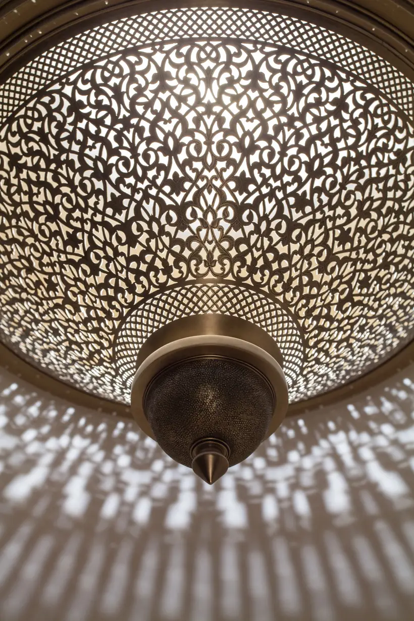 Ceiling Light Conical Floral - artisanat marocain TAZZRA Marrakech