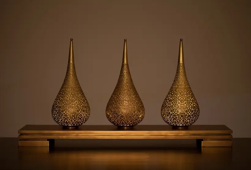 Multiple Lamp Triple Flame Floral - marokkanisches Kunsthandwerk TAZZRA Marrakesch Multiple Lamp Triple Flame Floral - marokkanisches Kunsthandwerk TAZZRA Marrakesch