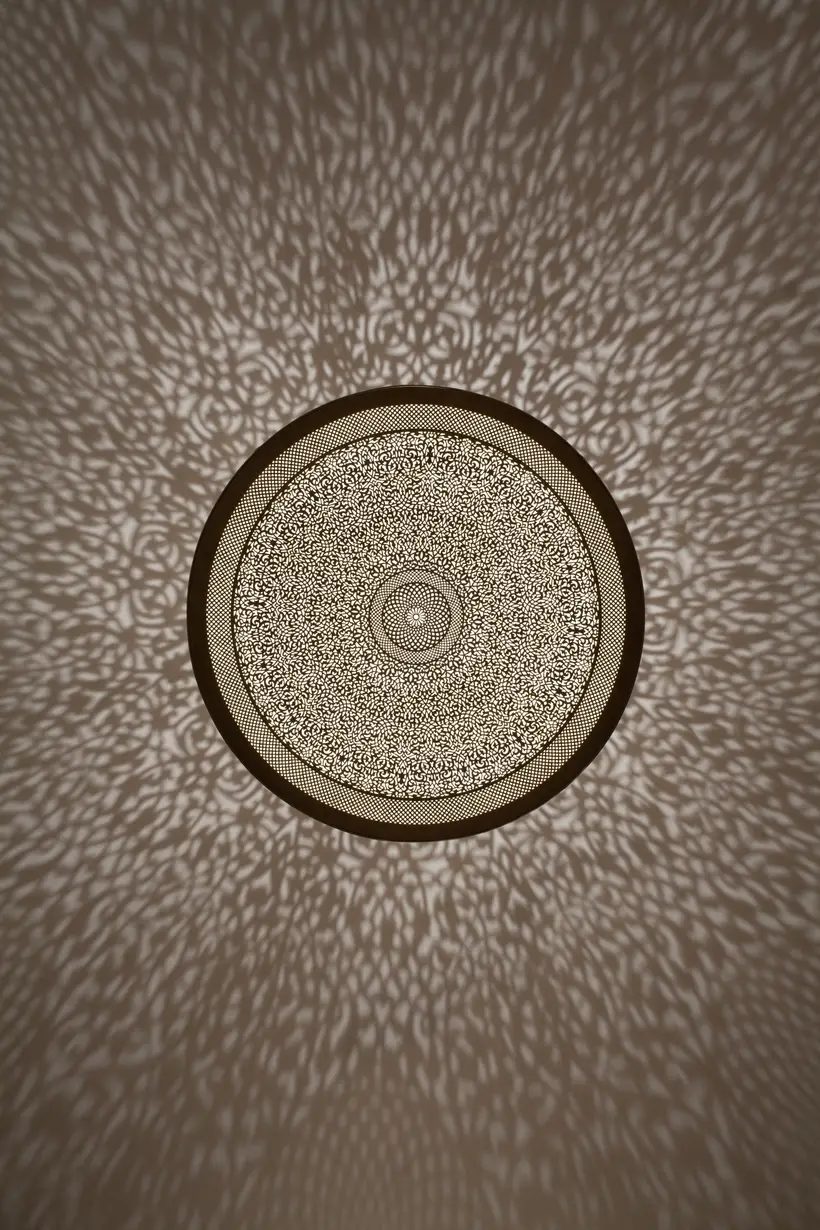 Pendant Domed Medallion Floral - قطعة حرفية مغربية TAZZRA مراكش Pendant Domed Medallion Floral - قطعة حرفية مغربية TAZZRA مراكش