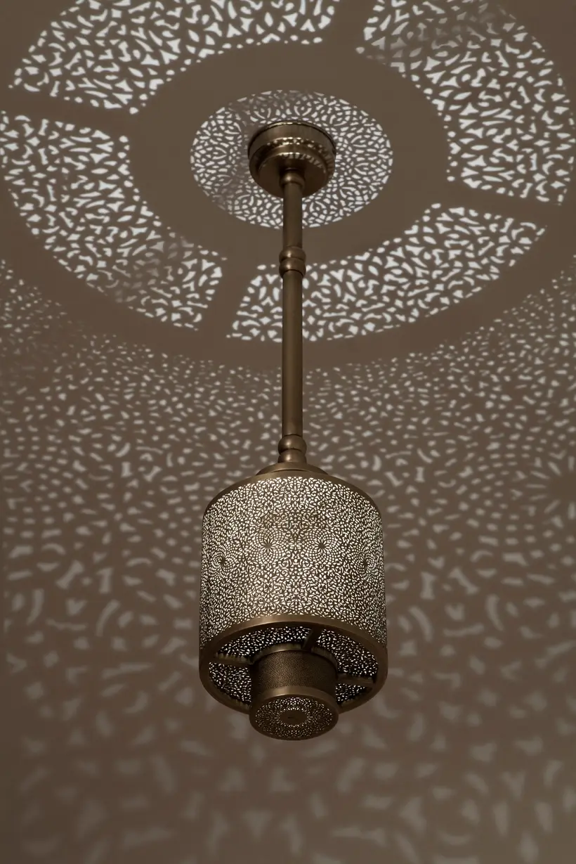 Pendant Glass Cylinder Floral - قطعة حرفية مغربية TAZZRA مراكش Pendant Glass Cylinder Floral - قطعة حرفية مغربية TAZZRA مراكش