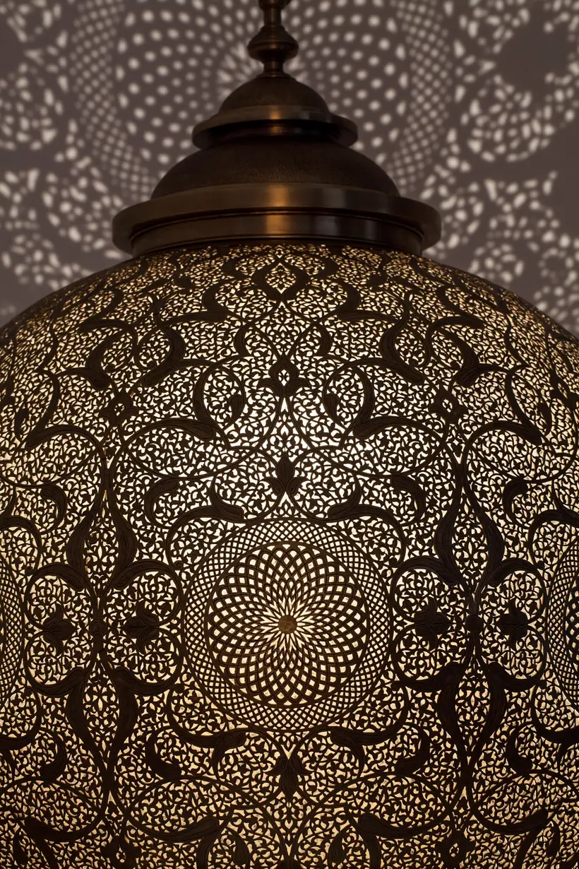 Pendant Globe Jungle Floral - قطعة حرفية مغربية TAZZRA مراكش