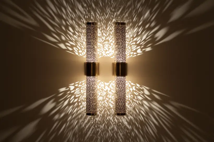 Wall Light Cylinder Floral - Moroccan artisan object by TAZZRA Marrakech