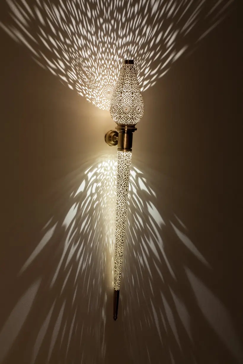 Wall Light Treville Torch Floral - قطعة حرفية مغربية TAZZRA مراكش Wall Light Treville Torch Floral - قطعة حرفية مغربية TAZZRA مراكش
